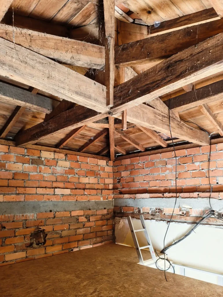 Détail de charpente existante d'une rénovation