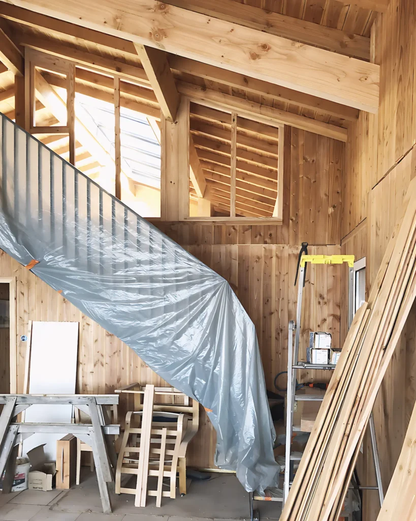 Chantier d'une maison à Lège-Cap-Ferret