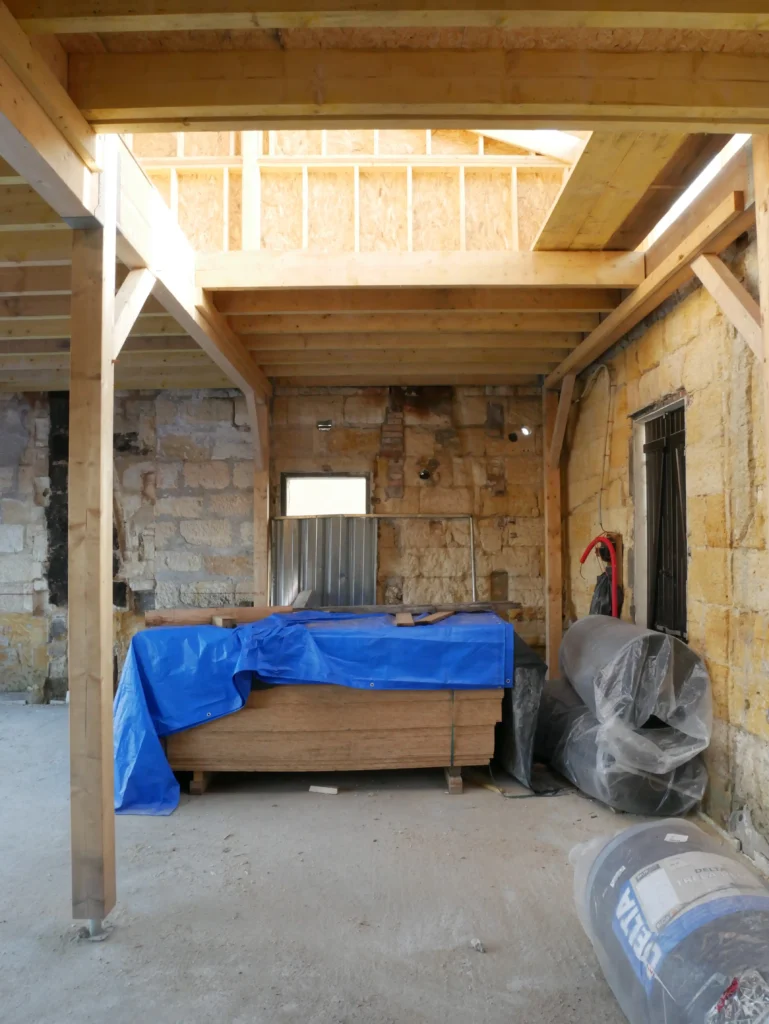 Plancher bois d'une surélévation